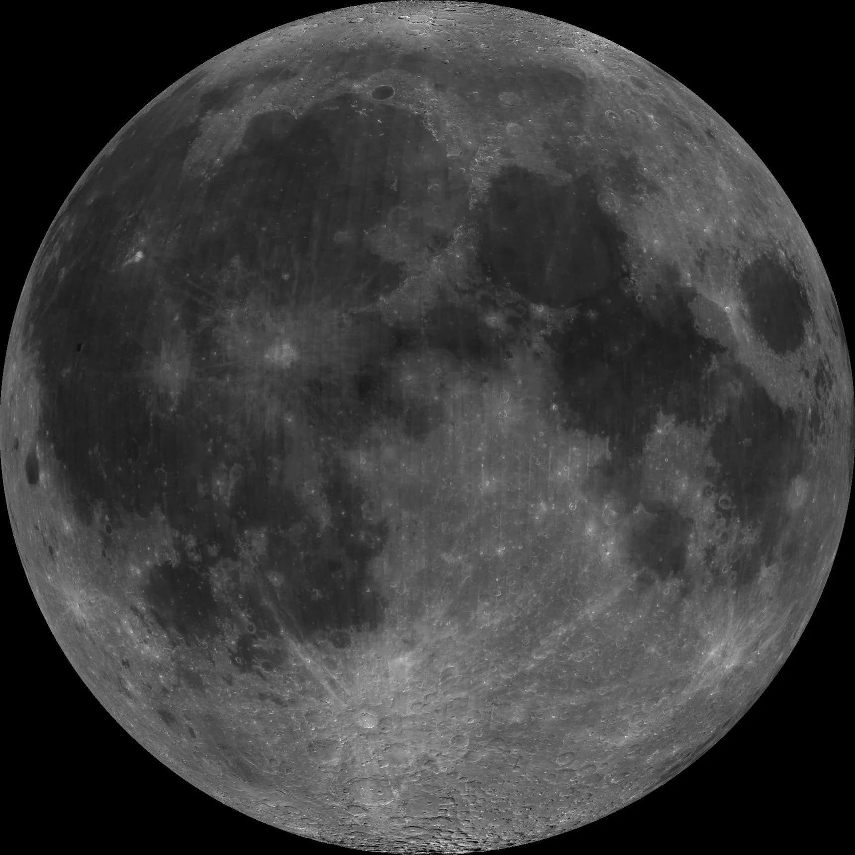 Clementine orthographic mosaic of the lunar nearside