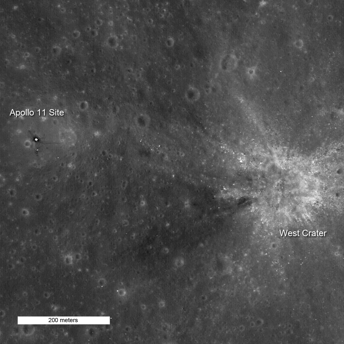 Lunar Reconnaissance Orbiter image from the Apollo landing-site case file